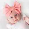 20 Color Baby Accessories Infant Baby Girl Cute Big Bow Headband Newborn Solid Headwear Headdress Nylon Elastic Hair Band Gifts Props B1