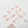 Creative Metal Paper Clips Rose Gold Crown Flamingo Paper Clips Bookmark Memo Planner Clips School Office Papetery Supplies LX2626