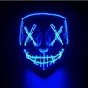 Halloween Horror Led Mask Rave Purge Masks Light Up Mask för Festival Cosplay Kostym Dekoration Rolig valparti