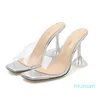 Hot sale-fashion luxury designer women shoes white high heel sandals crystal transparent PVC clear shoes