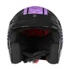 Capacetes de motocicleta Roxo Retro Vintage Vintage Alemão estilo Capacete 3/4 Open Scooter Scooter Chopper Callove Casco Moto Moto