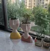 Glückliche Familie Blumenutensilien Vasen Nordic kreative einfache Persönlichkeit Ins Kunst Porträt Kopf Blumen Topf Garten Tisch Display Vase