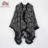 2019 Leopard Print Poncho Winter Cashmere Kvinnor Pomcho Scarf Kvinnlig ull Poncho och Capes Foulard Sjal Lic Scarf Echarpe Sjaal CX200728