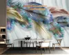 生活3D壁紙ノルディックモダンミニマリスト色羽の高級小新鮮な背景の壁ゴールデンフェザーHD壁紙