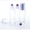 10sts Gemstone Essential Oil Flaskor Rollon Roller Roller Storage Botte Healing Crystal Chips Semiprecious Stones flaskor 203492369