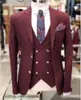 Custom-made Two Buttons Groomsmen Notch Lapel Groom Tuxedos Men Suits Wedding/Prom/Dinner Best Man Blazer(Jacket+Pants+Tie+Vest) W298