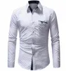 Chemises masculines 2020 Brand Mode Male Shirt Long-Sormes Tops à pois
