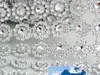 Gros-Argent 3.75 "10 Yards 6 rangées Fleur De Marguerite Diamant Maille Bling Cristal Ruban Wrap Garniture Gâteau De Mariage Bougeoir Décoration