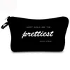 MPB011 DIY 3D PRINT Top Quality Lady MakeUp Pouch Cosmetic Bag Clutch Toiletries Travel Kit black color handbag