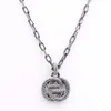 S925 серебряное ожерелье ретро стерлингового серебра Twisted Переплетение кольцо Pattern ожерелье мужской и женский Twist Переплетение ожерелье