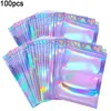 100Pcs Set Clear Holographic Laser Seal Borse Ciglia Package Storage Pouch1170U