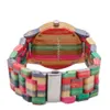Moda Ochrona środowiska Naturalny Ekologiczny Carglized Color Bamboo Watch Watch Prosty Zegarek Kwarcowy CX200723