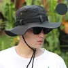 1 pz uomo donna cappello a secchiello collo con patta cappello da sole cappello da pesca a tesa larga da giardino