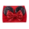 Baby Velvet Hair Belt Solid Color Hairpin Baby Sequin Glitter Big Bow Clips Mouse Ear Wide Boutique Headband Baby Girl Hair Access6501459