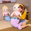 Mignon sirène peluche jouet grand dessin animé humanoïde animal poupée fille dormir pour apaiser peluche poupée doux oreiller enfants jouet Christmas1012254