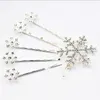 Silverna blå snöflingor hårstift Set Rhinestone Girls Hairs Clips Pin Girl Student Hairpins Accessories Hair Clip Barrettes Headdress