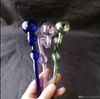 Accessoires de bangs en verre de pot de serpent, pipes à fumer en verre colorées mini pipes à main multicolores meilleures pipes en verre cuillère