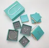 Super Kwaliteit Mode Sieraden Dozen Verpakking Set Voor Bedels Kettingen Oorbellen Zilveren Ringen Originele Blue Box Womens Gift Bags