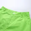 Symeniowe kieszenie Neon Green Cargo Spodnie Kobiety Wysoka Talia Streetwear Spodnie Wysokiej Talia Oversize 2019 Spring Spet Rejsy Moda T200727