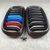 1 par 2Slat ABS Frente Racing Grill Grelhas Preto Fosco Brilhante M Cor Grade de Malha Renal Para BMW X5 X6 F15 F165607422