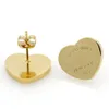 Drie kleuren hart oorbellen voor vrouwen romantische mooie roestvrij staal oorbellen met Engelse letters fijne sieraden cadeau