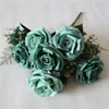 European Fake Roses (10 heads/bunch) 18.9" Length Simulation Autumn Rose for Wedding Home Decorative Artificial Flowers