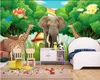 Ordinazione di alta qualità foto 3D Wallpaper murale carta da parati paradiso degli animali di elefante foresta belle Kids room murales camera dei bambini dei cartoni animati