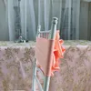 Новое поступление оптом Salmon Handmade атласный цветок с спандексией стула кресла стул Sash 100 шт. / Лот для украшения свадьбы