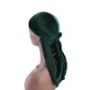 Velvet zweet-absorbent headscarf heren satijn durags bandana tulband pruiken mannen zijdeachtige durag headwear hoofdband piraat hoed haaraccessoires