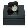 Logo costume de madeira Watch Box Couro Assista Case com caixa de presente Embalagem