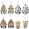 Teardrop Tiger Leather örhängen för kvinnor Elegant Wild Water Drop Leopard Earring Fashion Jewel Girl Girent Supply Manufa3390849