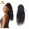 Kinky Curly Ponytail Extensions de Cheveux Brésiliens Vierge Cordon Queues de Cheval pour les Femmes Noires Couleur Naturelle 10-30 pouces