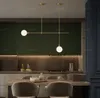 Salle à manger moderne cuivre pendentif LED lampes lustres nordique salon lustre chambre lumière étude boule de verre lumières