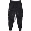 Herrbyxor 2021 Hip Hop Boy Multi-Pocket Elastic Midje Design Harem Pant Men Streetwear Punk Casual Trousers Jogger Male Dan157y