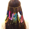 30PCs Bohemian Style Peacock Feather Headband Ladies Fashion Hippie Etnisk stil Huvudbonad Hårtillbehör