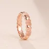 Women's Matte Brilliance Heart Band Ring Rose gold plated Wedding Jewelry for Pandora 925 Silver Love Rings with Original box