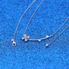 Collana a catena con trifoglio scintillante per gioielli da sposa in cristallo di diamante CZ in vero argento sterling Pandora per le donne Collane firmate da fidanzata con scatola originale