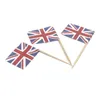 100 stks Britse Tandenstoker Vlag Amerikaanse Tandenstokers Vlag Cupcake Toppers Bakken Cake Decor Drink Bier Stick Party Decoratie Benodigdheden BC BH1214