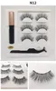 3 Pairs Magnetic Eyelashes False Lashes +Liquid Eyeliner +Tweezer eye makeup set 3D magnet False eyelashes No Glue