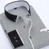 Męskie koszule Projektant Casual Slim Fit Koszula biznesowa z długim rękawem Męskie nadruk w kropki Jesienne formalne bawełniane koszule Męskie Nowa marka