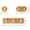 3M Self Adhesive Robe Hook Wooden + 304 Stainless Steel Wall Coat Holder Hanger Clothes Towel Home Decor for Bathroom Kitchen k