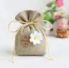 Sachet Bag Drawstring Tomt Candy Herbal Tea Paket Små presentväska Lavendel Aromaterapi Blomma Söt Sovrum Deodorant Gratis Ship