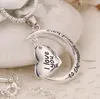 High Quality Heart Jewelry I Love You To The Moon And Back Mom Pendant Necklace Mother Day Gift Wholesale Fashion Jewelry GD463