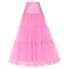 Mulheres pretas vermelho retro saias longas para casamento moda vintage saia crinolina underskirt A linha Empire voile tulle anágua