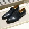 2020 Nowy Prawdziwej Skóry Męska Sukienka Buty Handmade Biuro Biznes Ślub Błękitny Czarny Luksusowy Lace Up Formalne Oxfords Męskie Buty CX200731