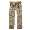 Nowa marka Spodnie Cargo Mężczyźni Wojskowe Proste Spodnie Męskie Casual Camo Spodnie Multi-Kieszonkowe Mężczyzna Joggers Hip Hop Long Crovers CX200728