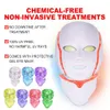 Stock in USA PDT 7 color LED phototherapy facial beauty machine LED facial neck mask with micro current skin whitening device