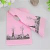 2019 Hot Sale Wholesale 200pcs / lot Pink Eiffel Tower Packaging Sacs Sacs à provisions en plastique avec poignée petits sacs cadeaux