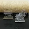 Gratis frakt 20PCS 60mm Clear Heart Acrylic Stud Earring Display Stativhållare, Mode Smycken Display.Transparent Färg