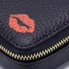 Diseñador de moda de cuero genuino pequeño mini lápiz labial monedero monedero espejo mini cartera de maquillaje para mujer